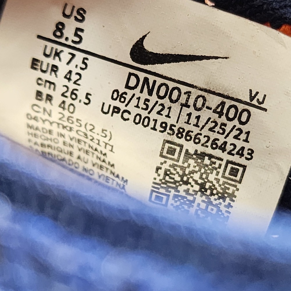 Size 8.5 - Nike Space Hippie 01 Midnight Navy Magma Orange Running Shoes - Picture 11 of 13